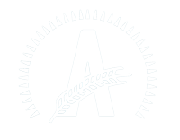 Athletic Brewing Company logo featuring a large letter A with a barley stalk and a decorative border.